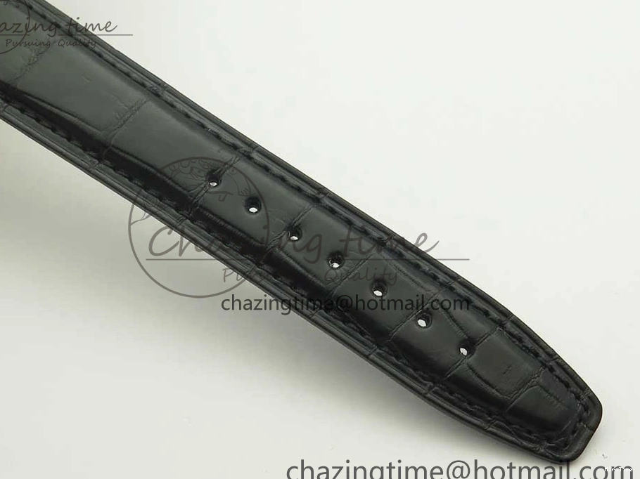 MIROTIME 0303 Supportive Portofino Automatic SS AF 1:1 Best Edition White Dial on Black Croco Leather Strap A 7184